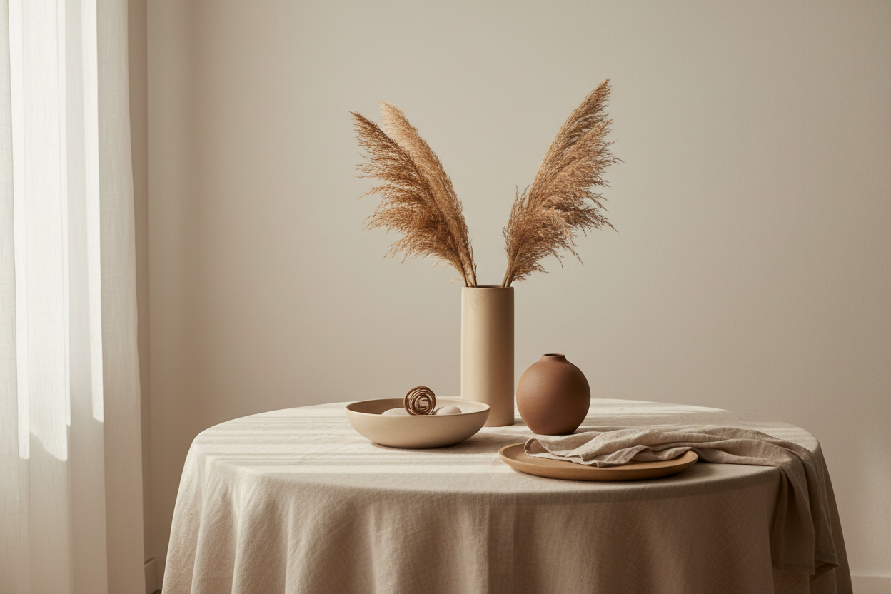 crea algo fresco con una paleta de colores neutra y como beige y cafe